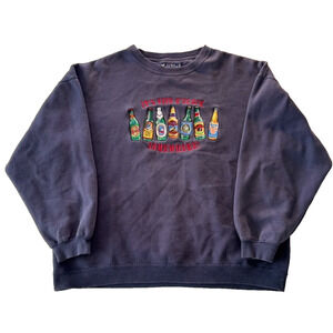 Vintage Big Dogs Sweatshirt Men Large Blue It's Five O'Clock Somewhere Boxy 90s